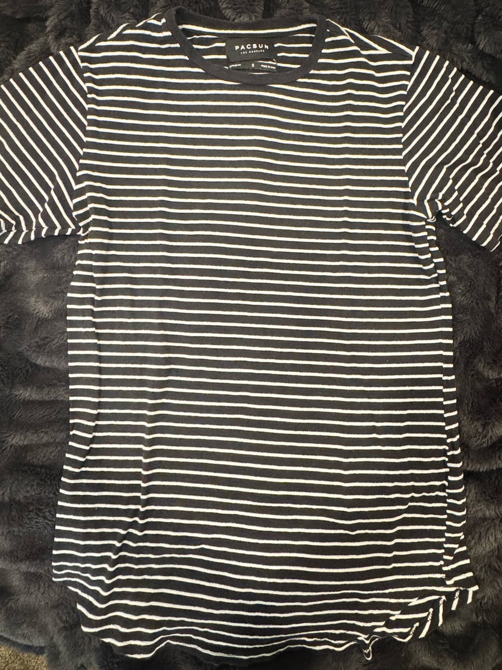 PacSun Black & White Striped Short-Sleeve Crewneck Tee